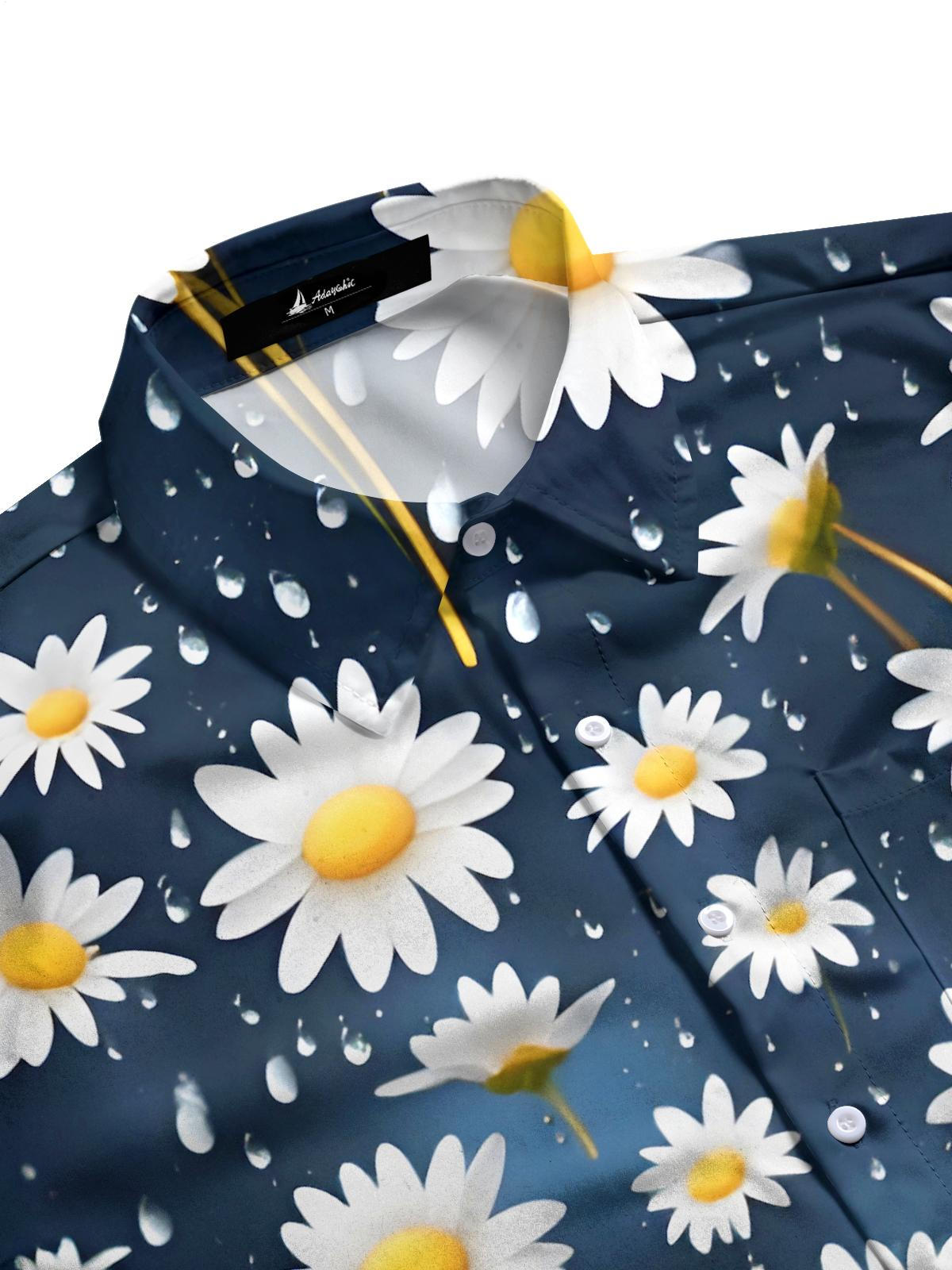 Floral Men's Pocket Short Sleeve Shirts