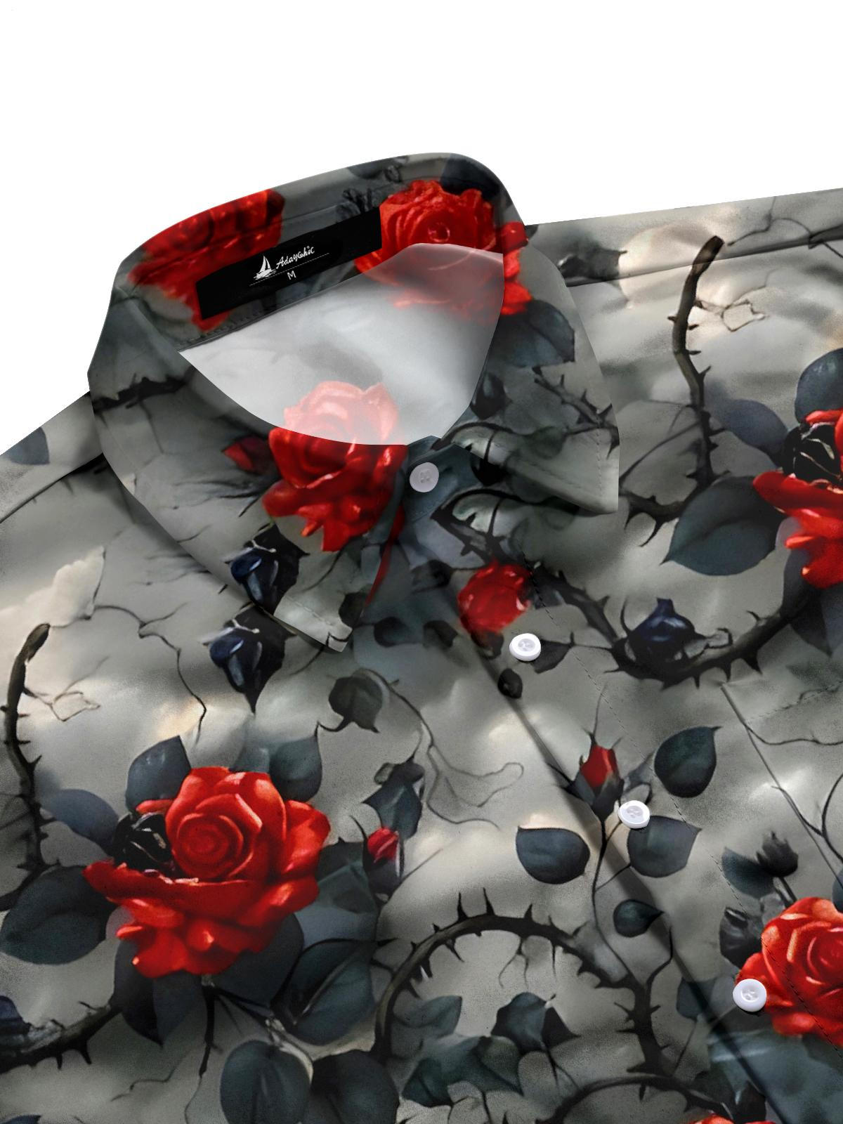 Rose Men's Pocket Short Sleeve Shirts