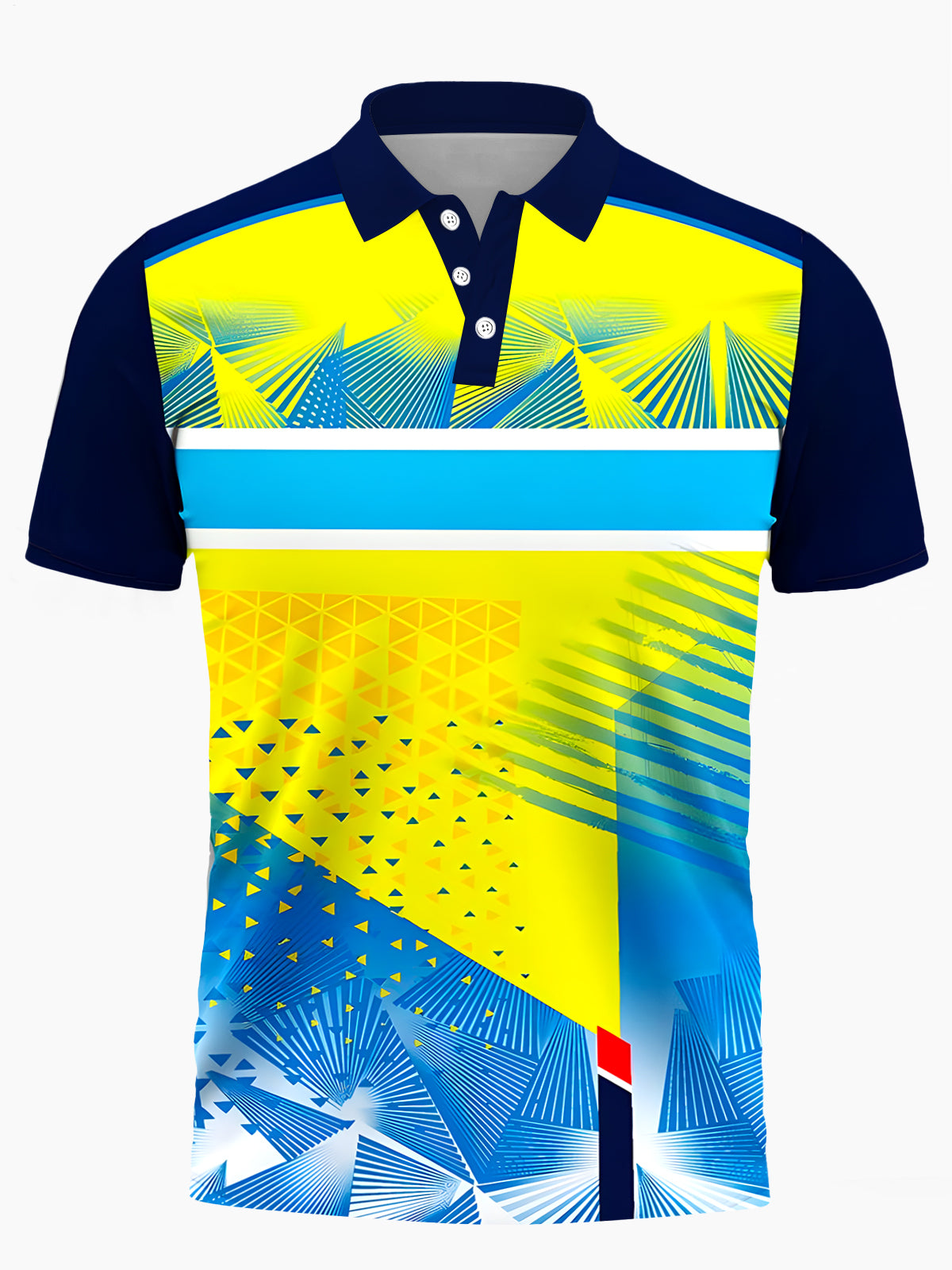 Geometry Men's Short Sleeve Button Polo Shirt