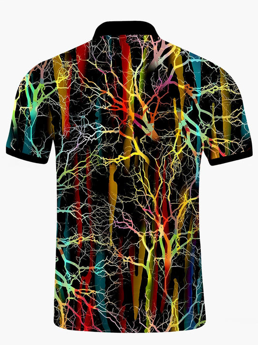 Tree Men's Short Sleeve Button Polo Shirt