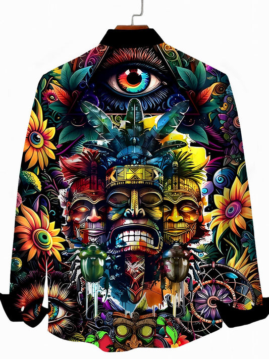 Hawaiian Men's Pocket Long Sleeve Shirts