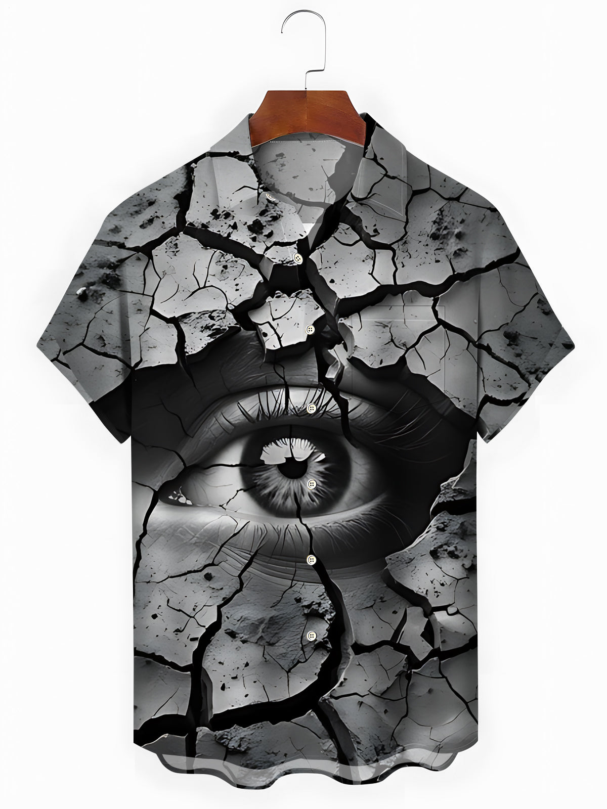 Eye Print Men's Pocket Short Sleeve Shirts