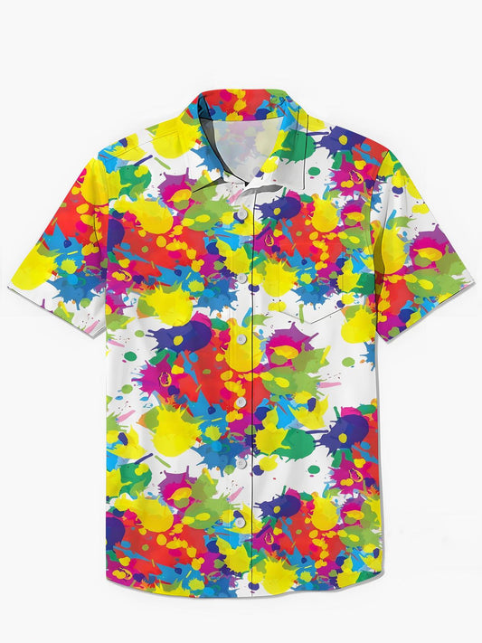 Tie Dye Men's Pocket Short Sleeve Shirts