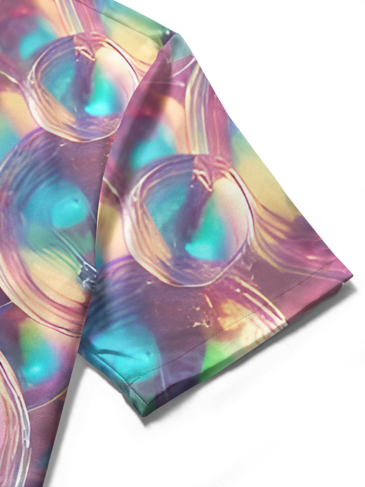 Fantastic Colorful Soap Bubbles Print Men's Pocket Short Sleeve Shirts