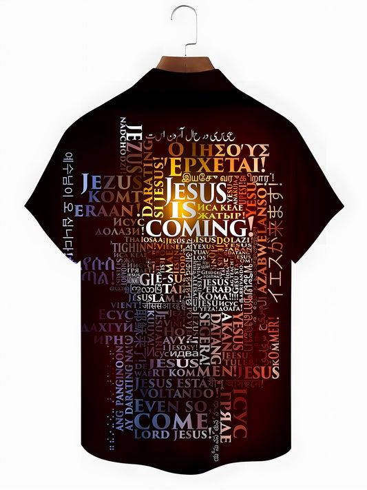 Jesus Is Coming Men's Pocket Short Sleeve Shirts