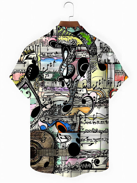 Music Men's Pocket Short Sleeve Shirts