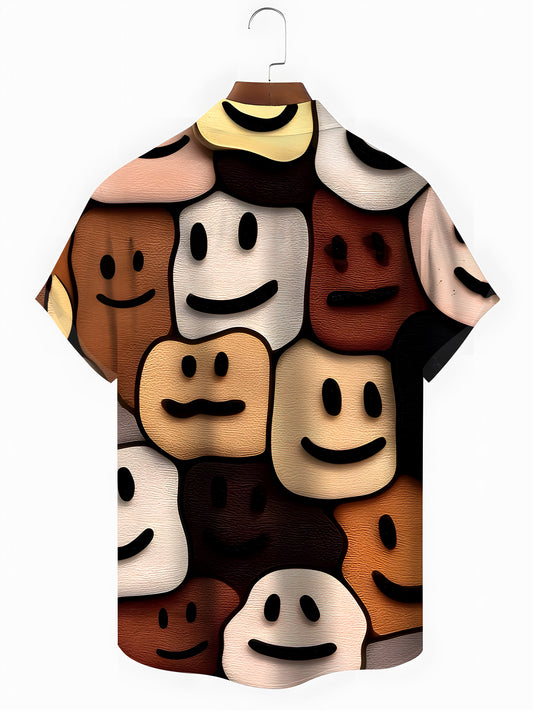 Face Men's Pocket Short Sleeve Shirts