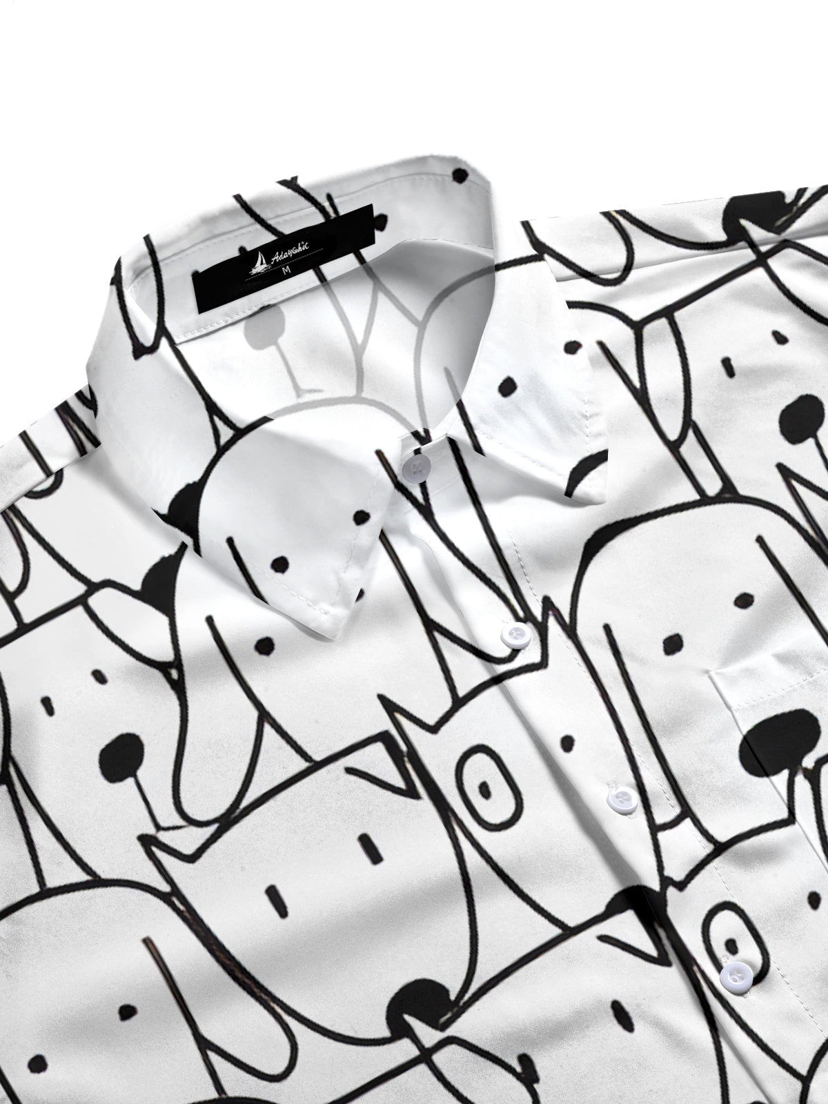 Puppy Print Men's Pocket Short Sleeve Shirts