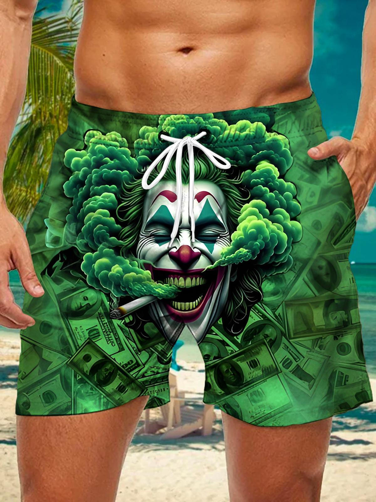 Clown Dollar Print Men's Print Pocket Shorts