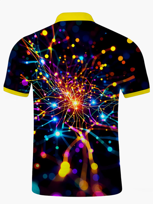 Tie Dye Men's Short Sleeve Button Polo Shirt