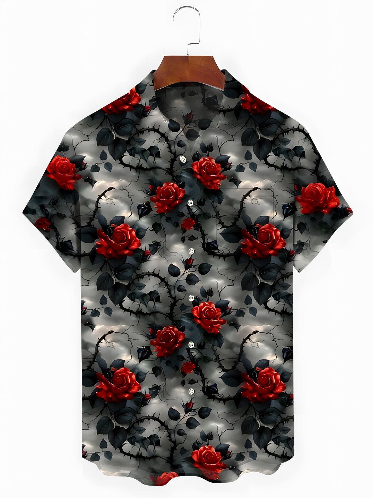 Rose Men's Pocket Short Sleeve Shirts
