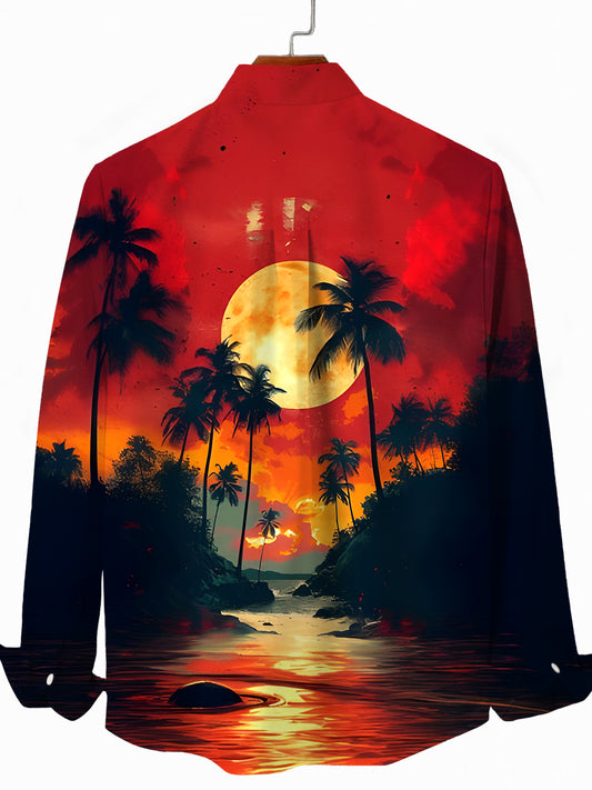 Hawaiian Men's Pocket Long Sleeve Shirts