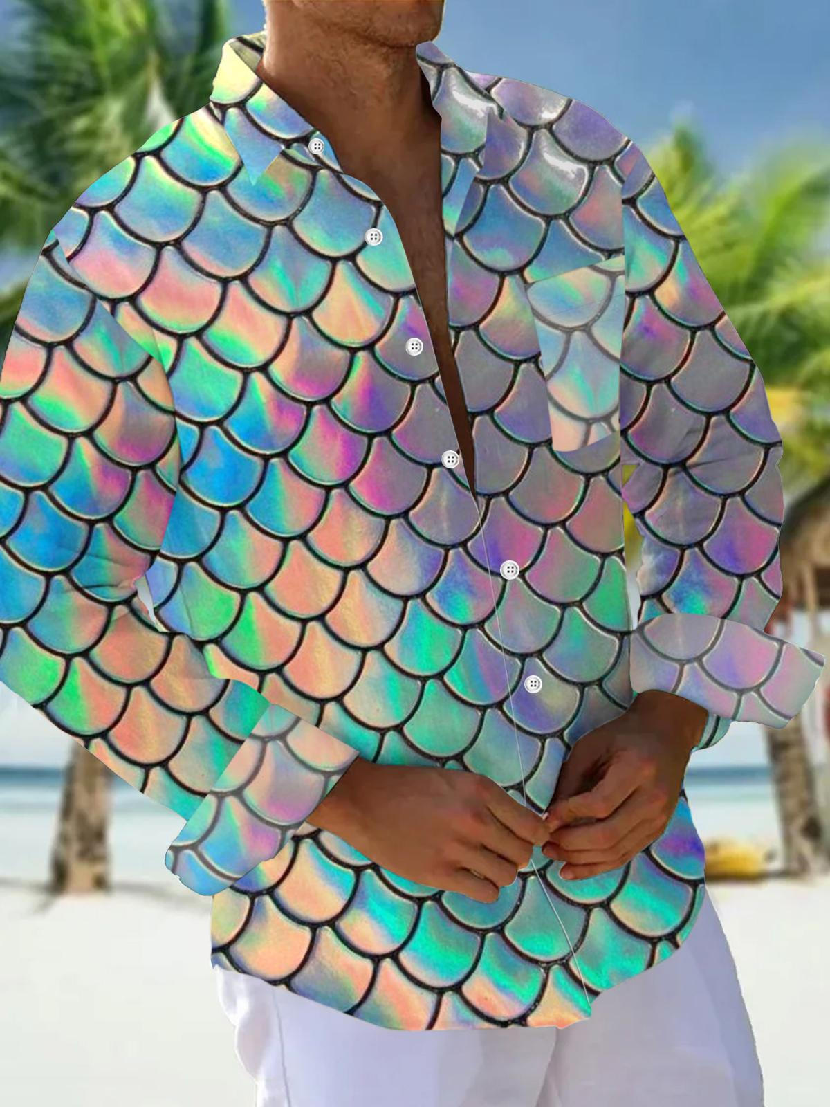 men's colorful shirt front view