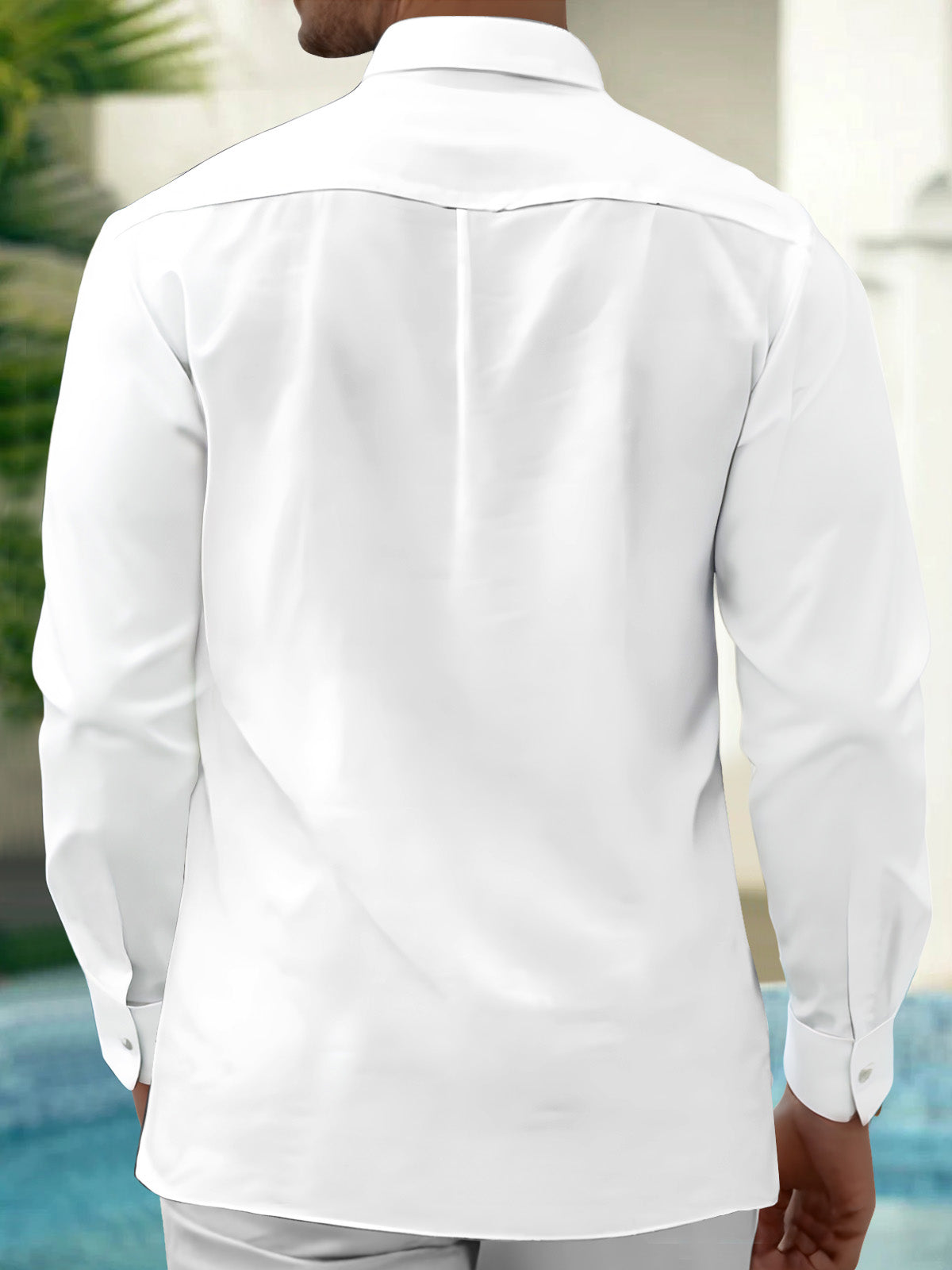 Adaychic Men's Graphic Christmas Tree And Musical Notes Print Long Sleeve Shirt with Chest Pocket