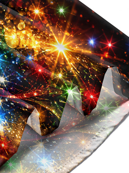 Adaychic Men's Printed Colorful Starburst Lights Print Long Sleeve Shirt with Chest Pocket