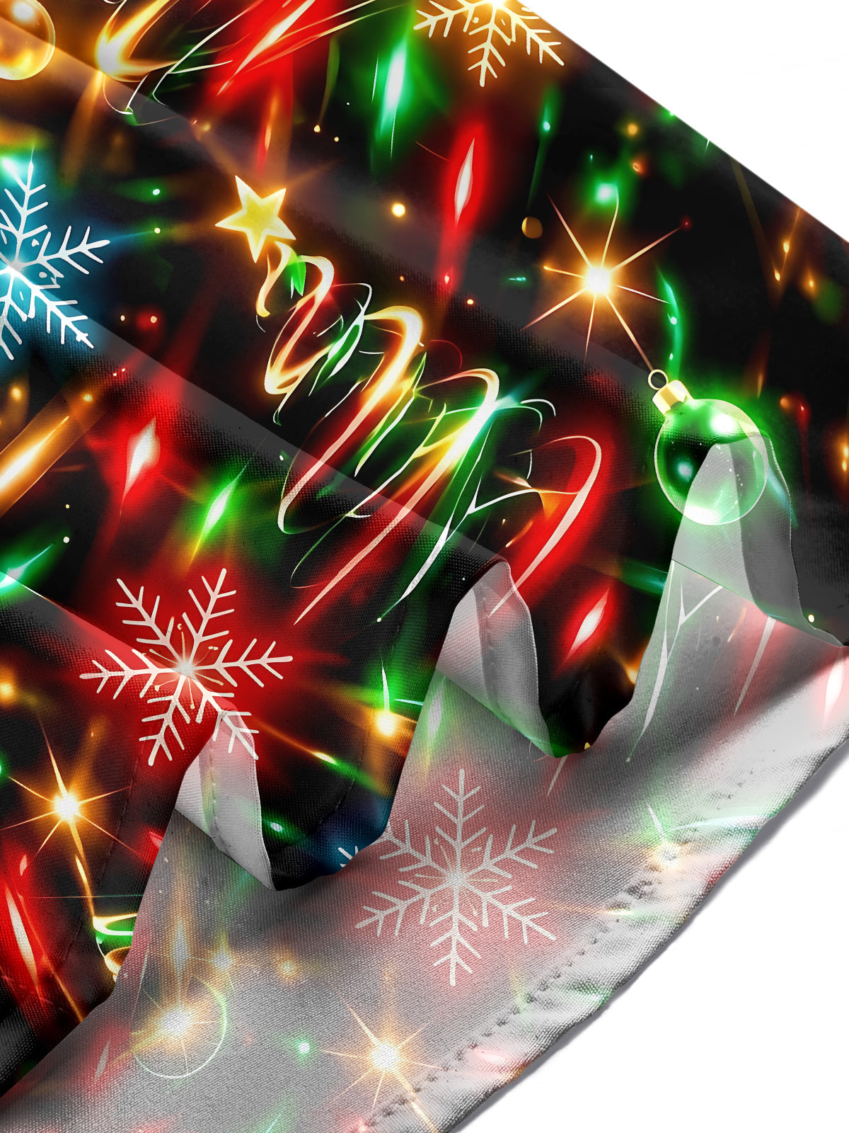 Adaychic Men's Printed Christmas Trees And Ornaments Print Long Sleeve Shirt with Chest Pocket