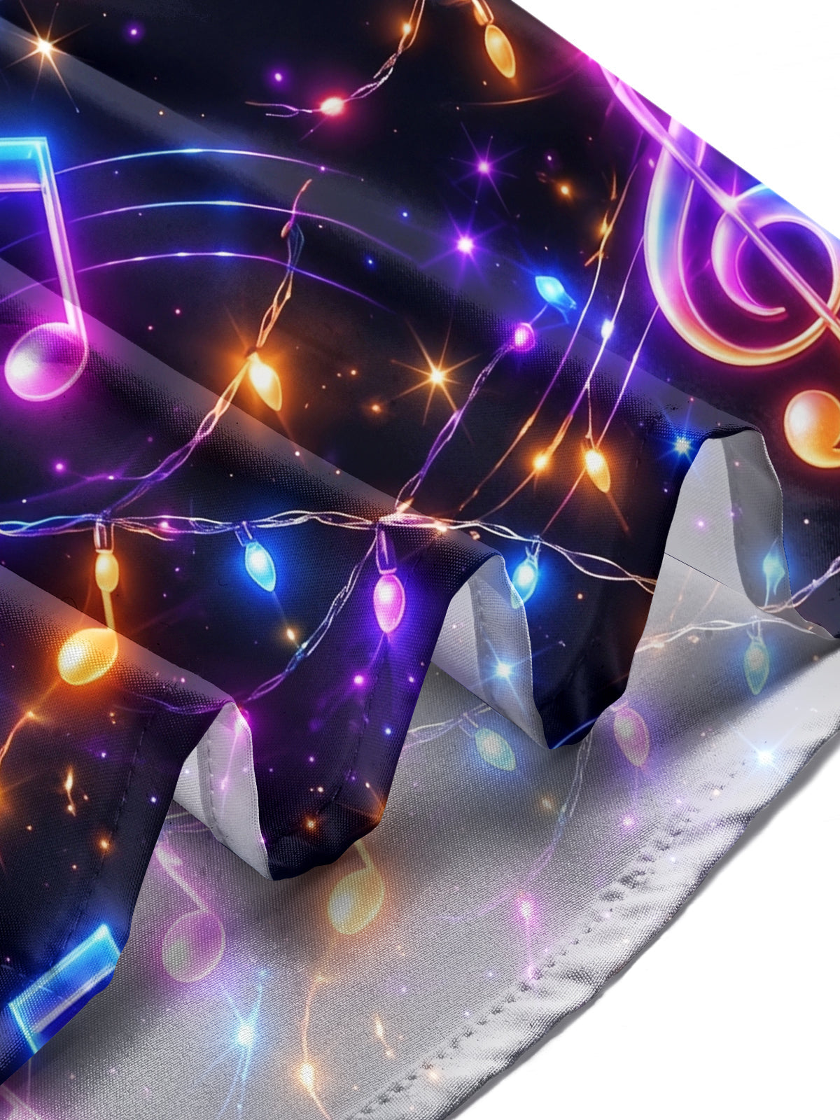 Adaychic Men's Graphic Music Notes And Treble Clefs Print Long Sleeve Shirt with Chest Pocket