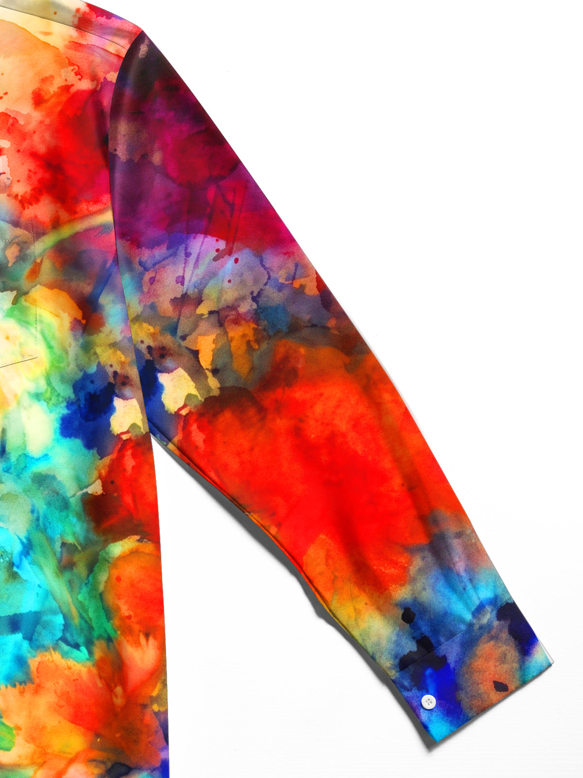 Adaychic Men's Printed Watercolor Flowers Print Long Sleeve Shirt with Chest Pocket