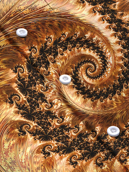 Adaychic Men's Patterned Fractal Spiral Design Print Long Sleeve Shirt with Chest Pocket