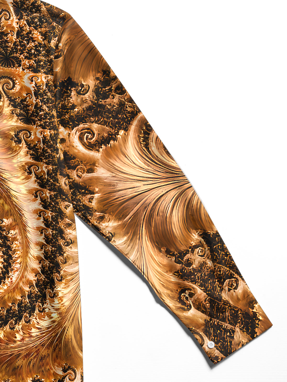 Adaychic Men's Patterned Fractal Spiral Design Print Long Sleeve Shirt with Chest Pocket