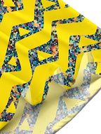 Adaychic Men's Geometric Zigzag And Triangles Print Short Sleeve Shirt with Chest Pocket