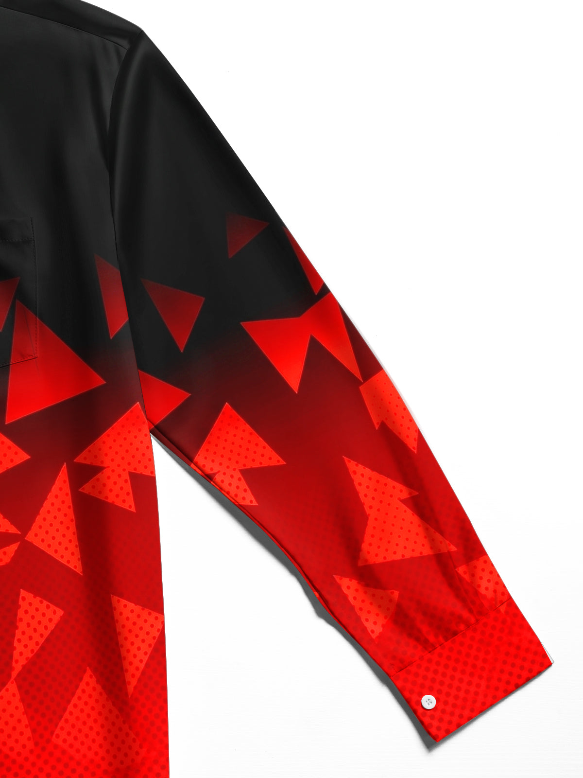 Adaychic Men's Patterned Geometric Triangle Gradient Print Long Sleeve Shirt with Chest Pocket