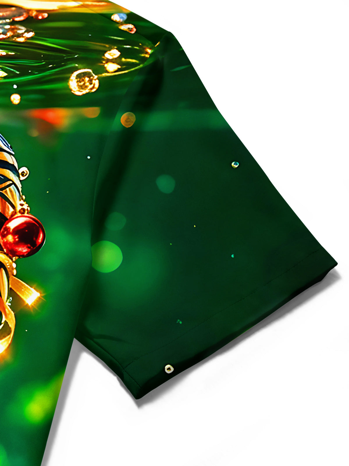 Adaychic Men's Printed Christmas Cocktail Print Short Sleeve Shirt with Chest Pocket