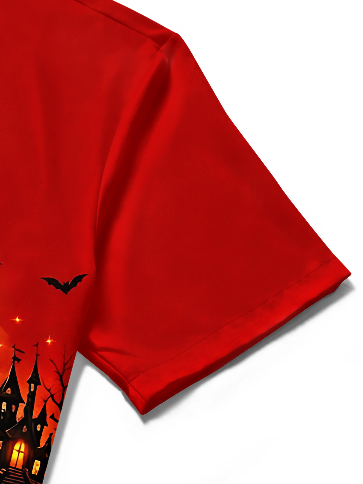 Adaychic Men's Graphic Halloween Witch And Pumpkins Print Short Sleeve Shirt with Chest Pocket