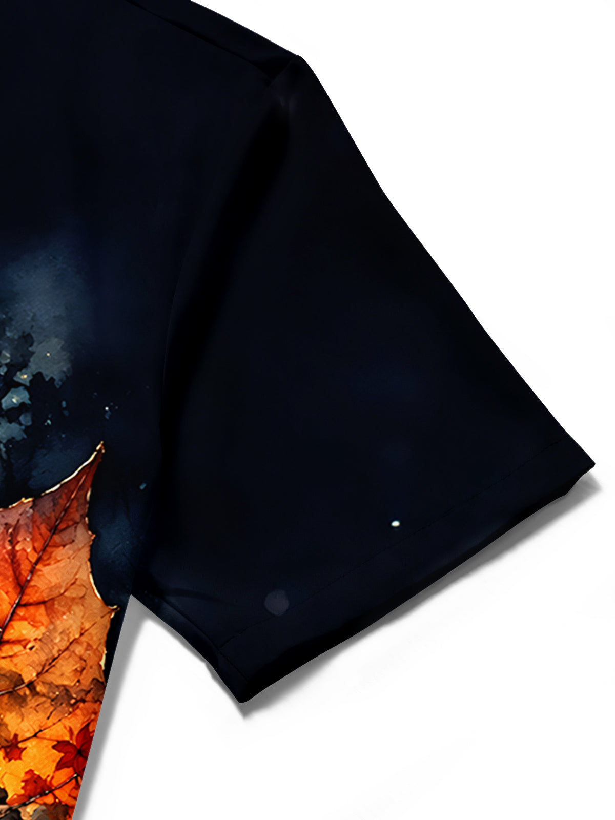 Adaychic Men's Short Sleeve Shirt - Halloween Black Cat And Jack-o-lantern Pumpkin Print with Chest Pocket