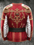 Adaychic Men's Long Sleeve Hoodie - Military Uniform With Christmas Elements Print