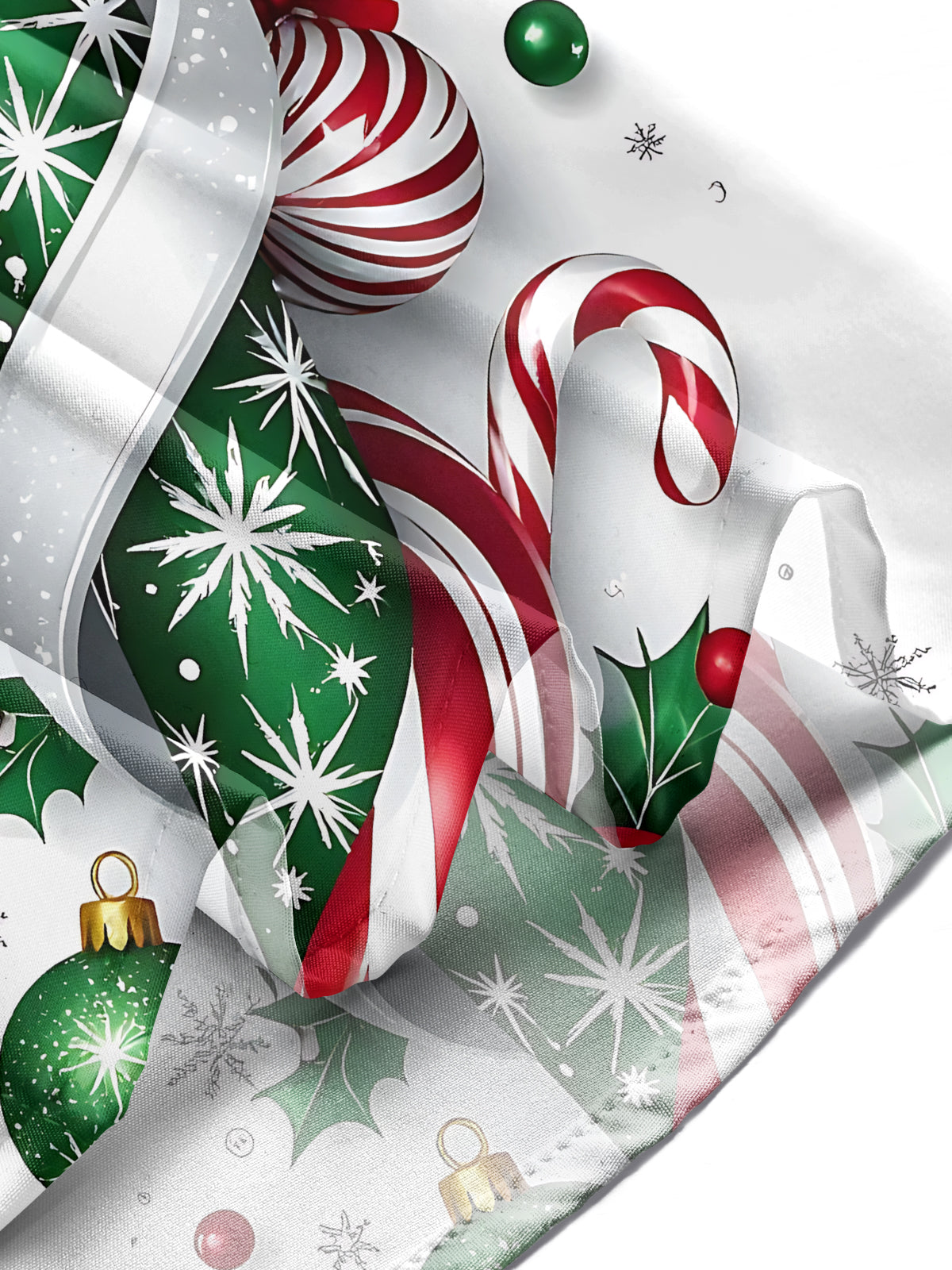 Adaychic Men's Printed Christmas Ornaments Print Long Sleeve Shirt with Chest Pocket