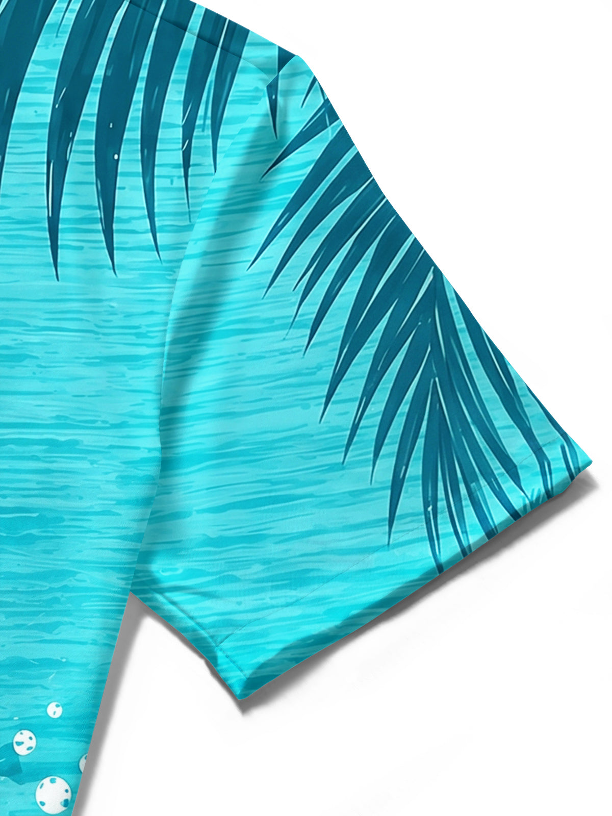 Adaychic Men's Hawaiian Sea Turtle Print Palm Leaves Print Short Sleeve Shirt with Chest Pocket