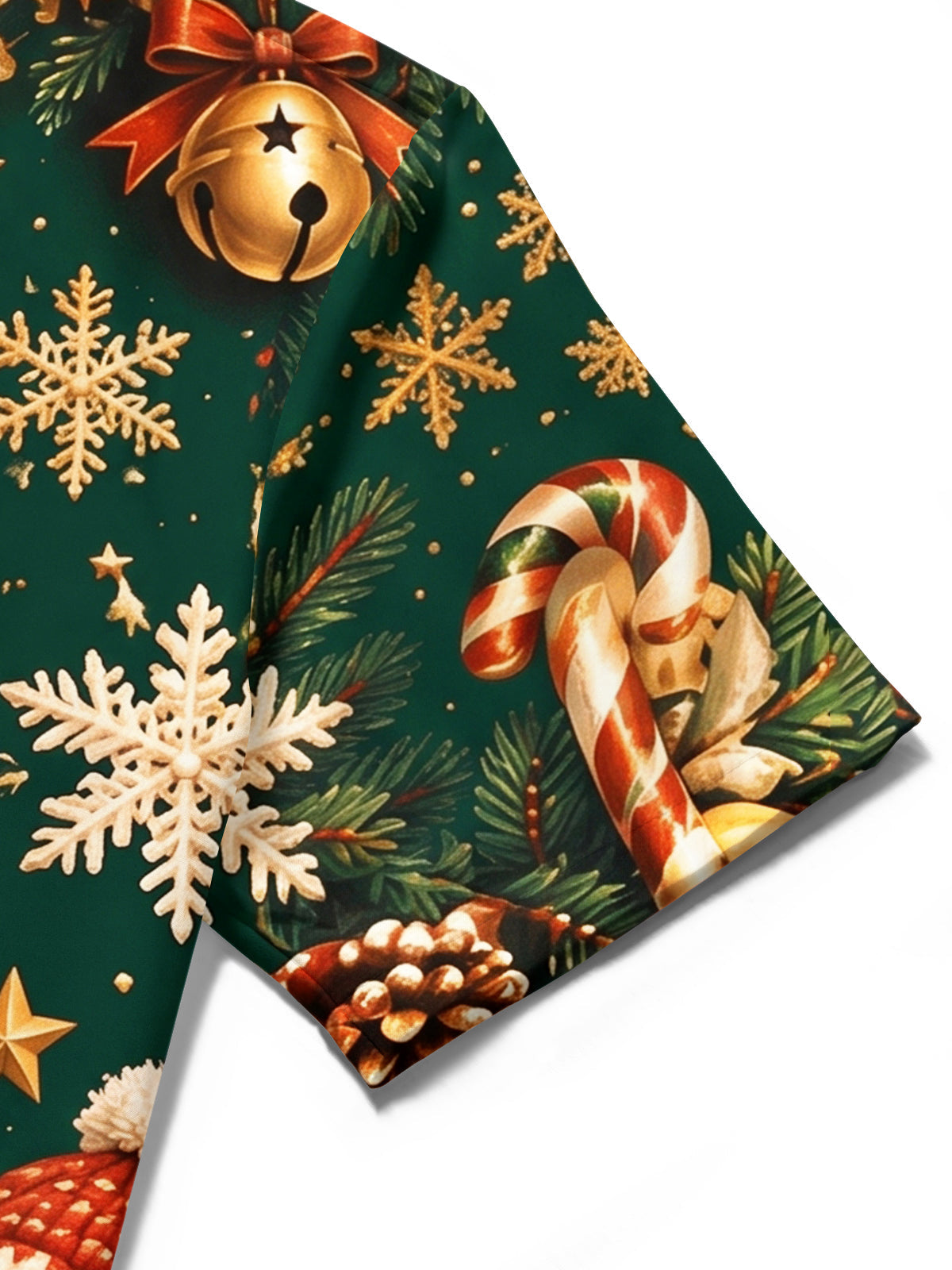 Adaychic Men's Hawaiian Christmas Corgi And Squirrel Print Short Sleeve Shirt