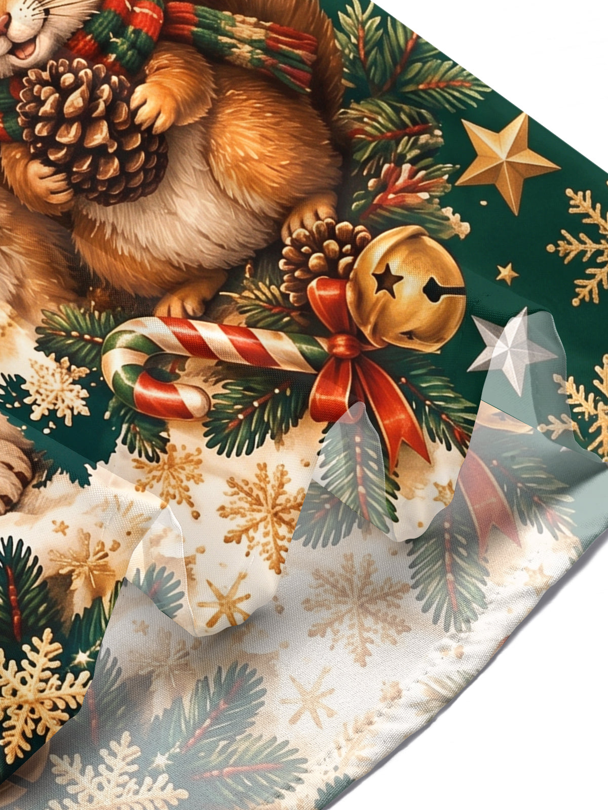 Adaychic Men's Hawaiian Christmas Corgi And Squirrel Print Short Sleeve Shirt