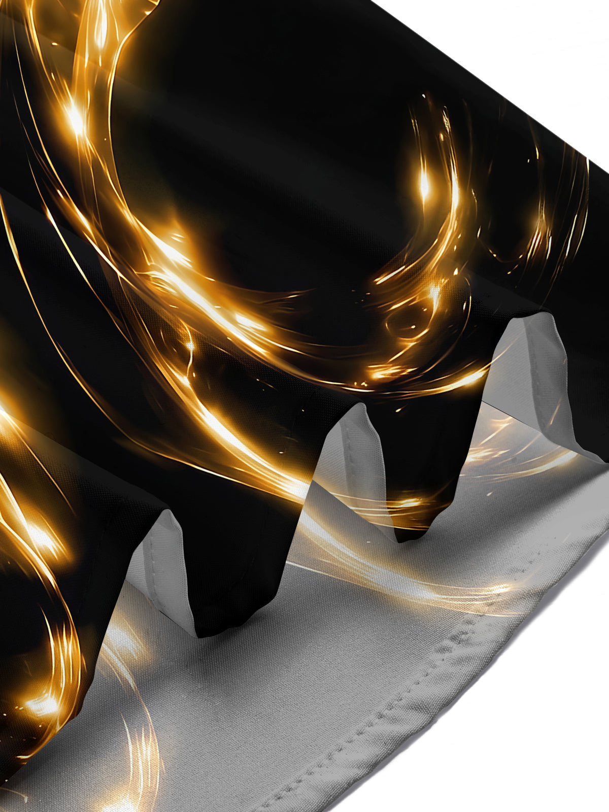 Adaychic Men's Patterned Abstract Golden Swirls Print Short Sleeve Shirt with Chest Pocket