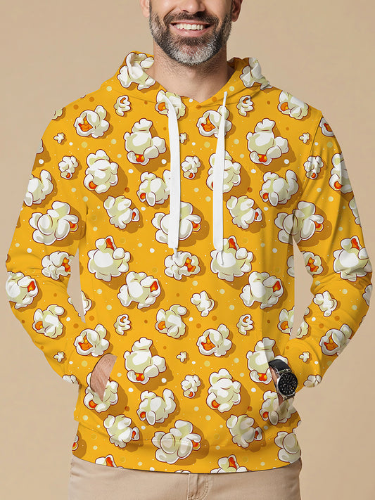 Popcorn Long Sleeve Hooded Pocket Men's Top