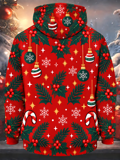 Adaychic Men's Printed Christmas Pattern Long Sleeve Hoodie