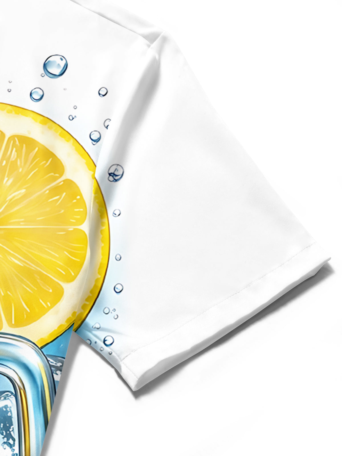 Adaychic Men's Short Sleeve Shirt - Beer Mug With Lemon Slices And Ice Cubes Print with Chest Pocket