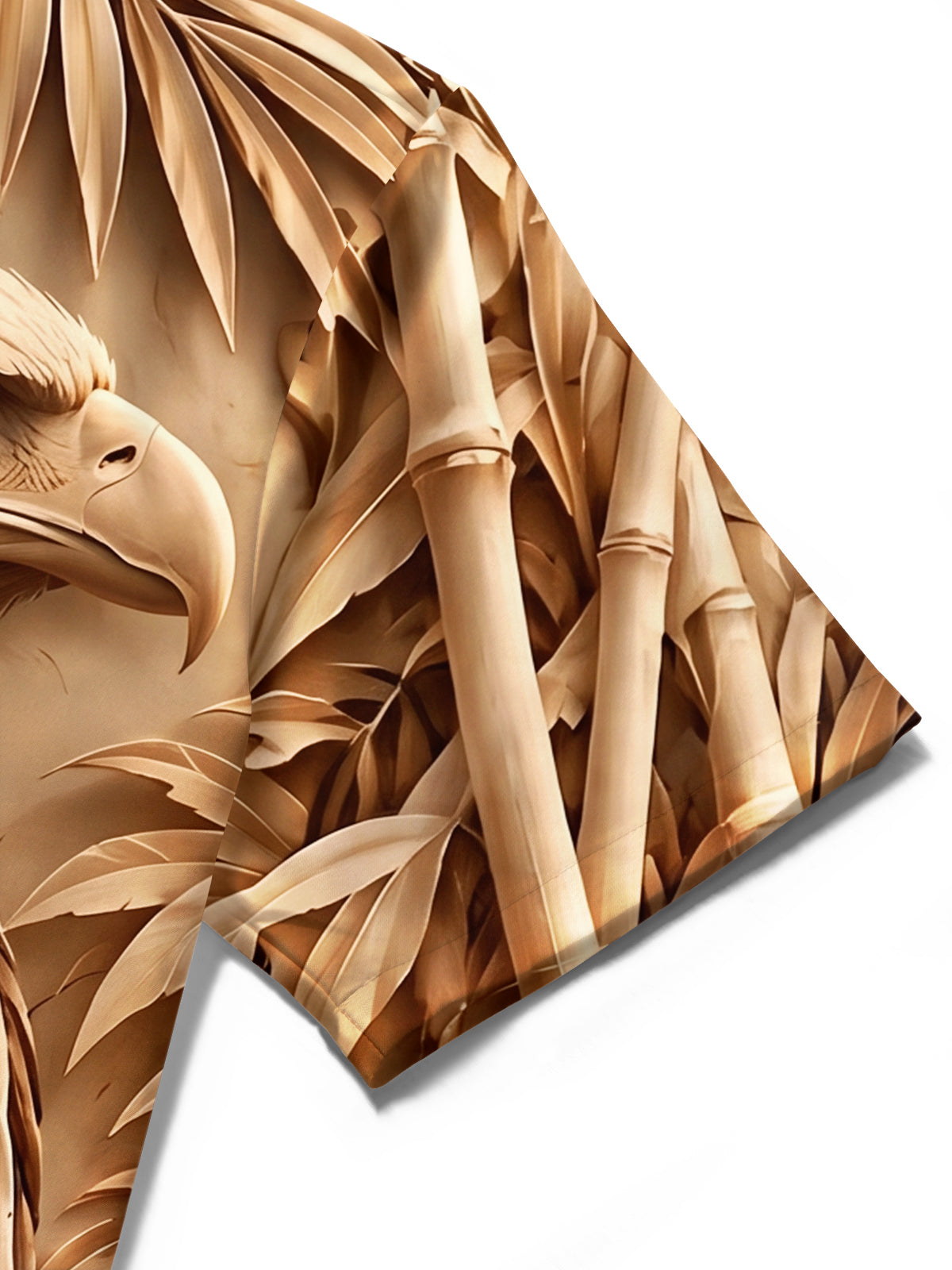 Adaychic Men's Hawaiian Eagle Head Print Palm Leaves Print Short Sleeve Shirt with Chest Pocket