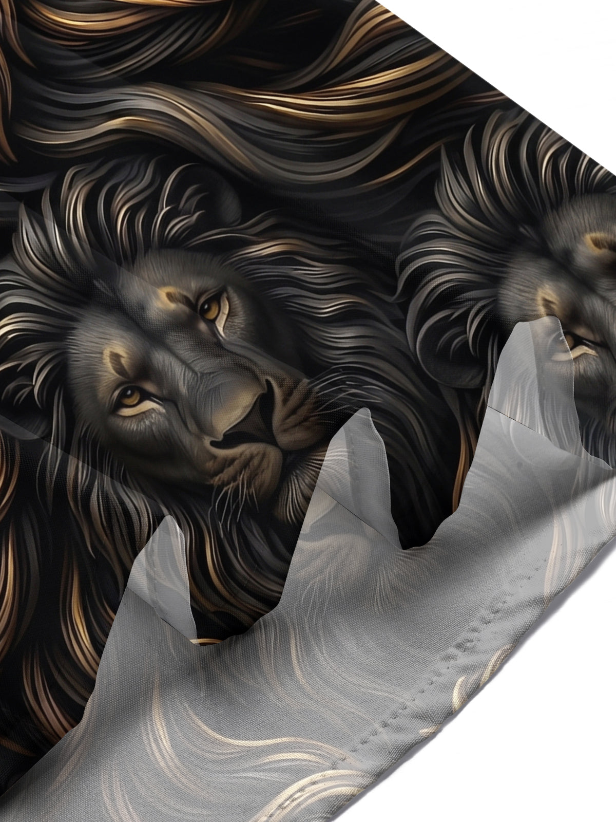 Adaychic Men's Hawaiian Lion Faces Print Short Sleeve Shirt with Chest Pocket