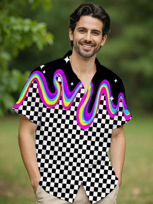 Geometry Men's Pocket Short Sleeve Shirts