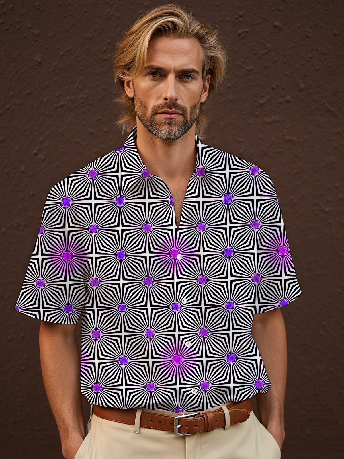 Geometry Men's Pocket Short Sleeve Shirts