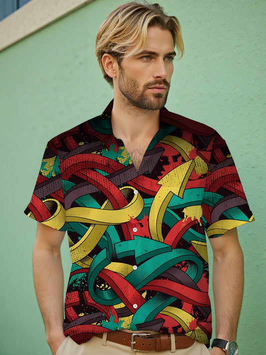 Arrow Print Men's Pocket Short Sleeve Shirts