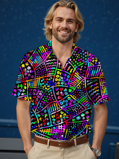 Geometry Men's Pocket Short Sleeve Shirts