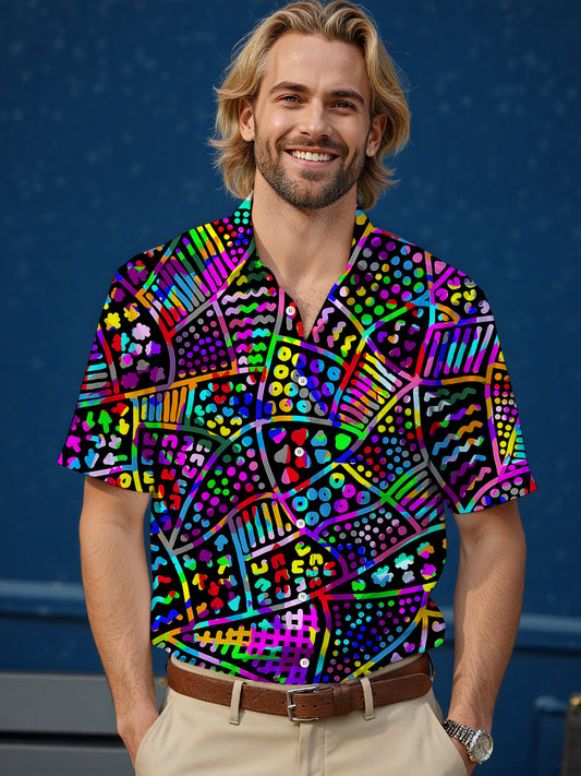 Geometry Men's Pocket Short Sleeve Shirts
