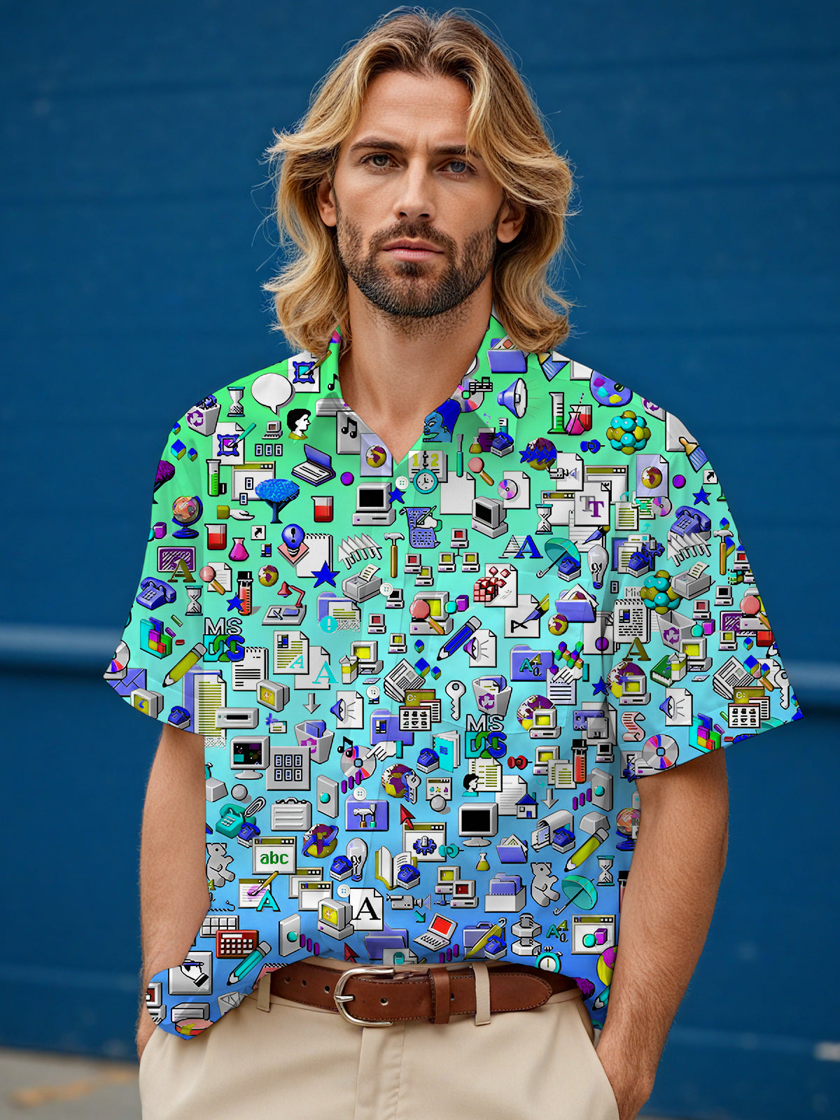 Computer Men's Pocket Short Sleeve Shirts