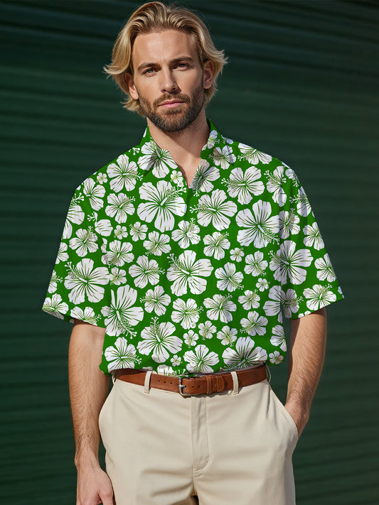 Floral Men's Pocket Short Sleeve Shirts