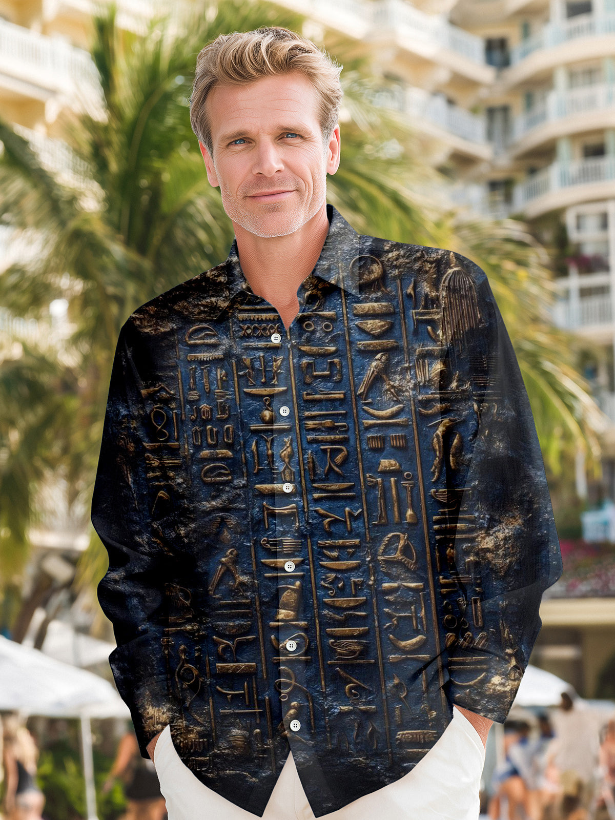 men's retro style shirt back view