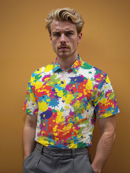 Tie Dye Men's Pocket Short Sleeve Shirts