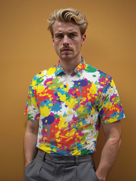 Tie Dye Men's Pocket Short Sleeve Shirts